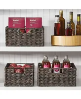 mDesign Woven Farmhouse Pantry Food Storage Bin Basket Box, - 6 Pack
