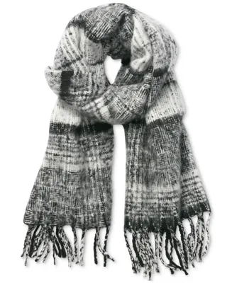 Dkny Women's Plaid Fringe-Trim Blanket Scarf