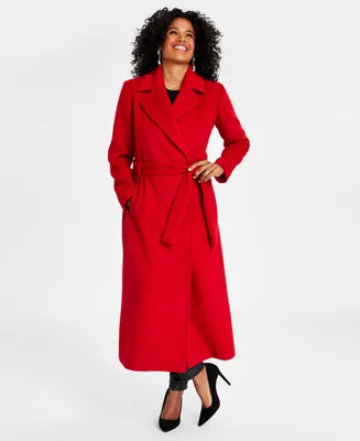 I.n.c. International Concepts Women's Solid Belted Wool Coat, Created for Macy's