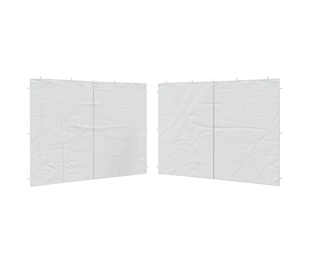 vidaXL Party Tent Sidewall 2 pcs with Zipper Pe White