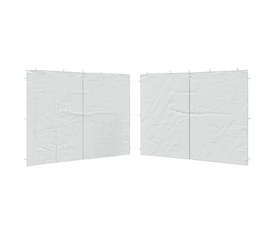 vidaXL Party Tent Sidewall 2 pcs with Zipper Pe White