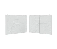 vidaXL Party Tent Sidewall 2 pcs with Zipper Pe White