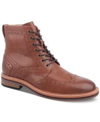 Club Room Men's Axford Lace-Up Wingtip Boots, Created for Macy's