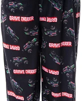 Monster Jam Boys Grave Digger Truck Shirt And Pants Pajama Set