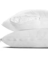 Circles Home Cotton Polyester and Cotton Blend Sateen White Zippered Pillow Protector King Set of 2