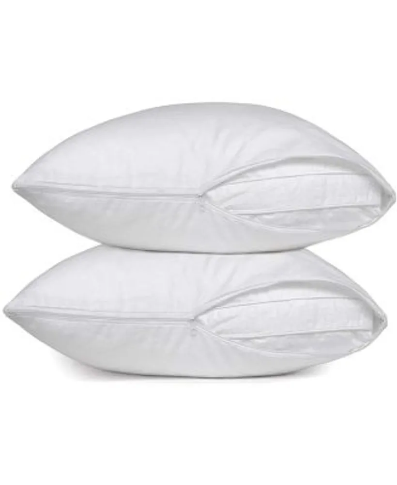 Circles Home Cotton Polyester Cotton Blend Sateen White Zippered Pillow Protector