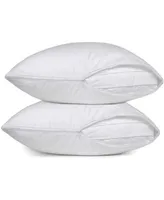 Circles Home Cotton Polyester Cotton Blend Sateen White Zippered Pillow Protector