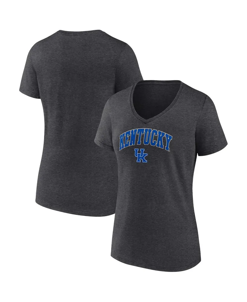 Women's Fanatics Heather Charcoal Kentucky Wildcats Evergreen Campus V-Neck T-shirt