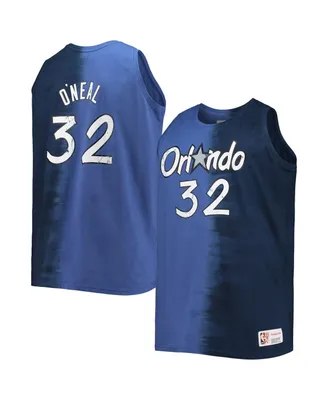 Men's Mitchell & Ness Shaquille O'Neal Blue, Navy Orlando Magic Big and Tall Profile Tie-Dye Player Tank Top