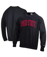 Men's Champion Black Ohio State Buckeyes Arch Reverse Weave Pullover Sweatshirt