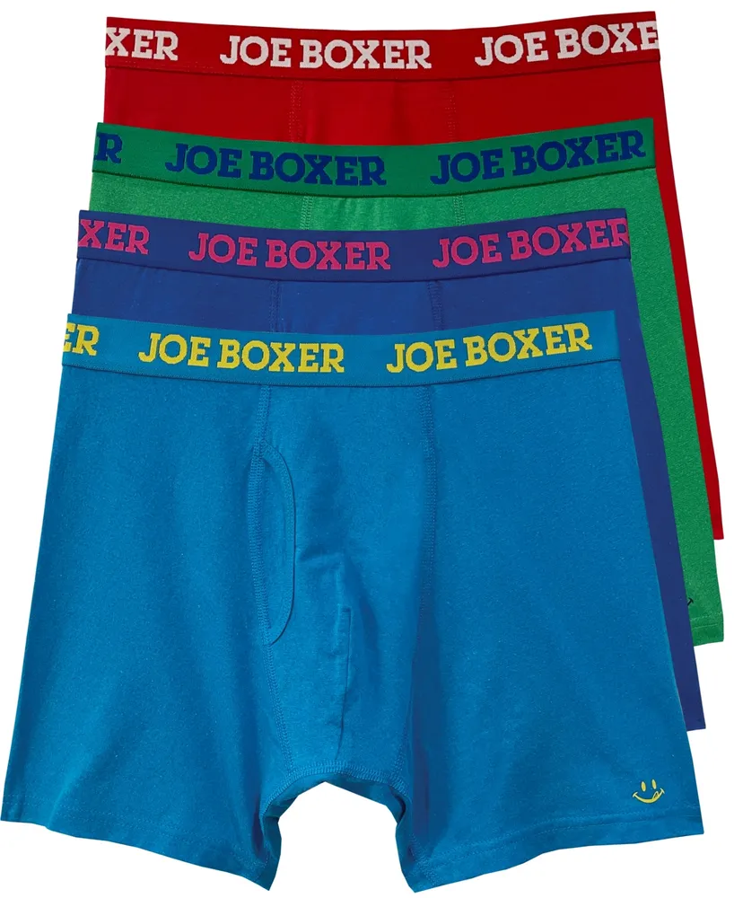 Joe Boxer Men's Four Pack Cotton Stretch Boxer Briefs