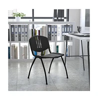 880 Lb. Capacity Plastic Stack Chair With Oval Cutout Back