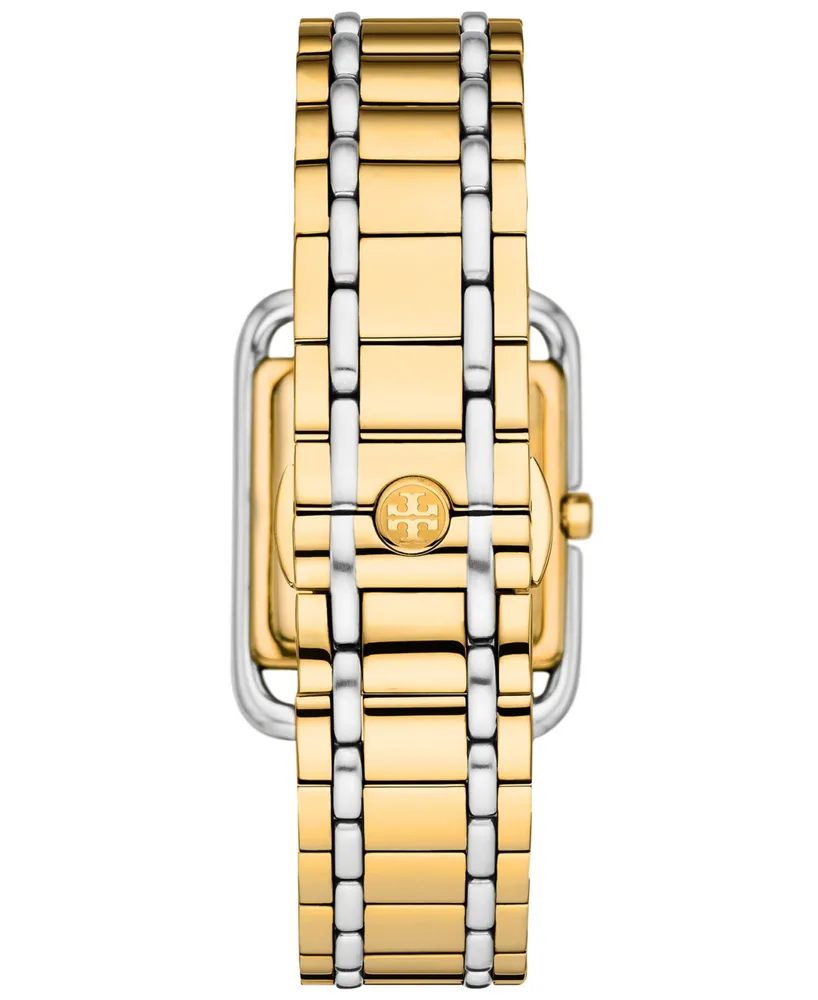 Tory Burch Women's The Miller Square Two-Tone Stainless Steel Bracelet Watch 30m