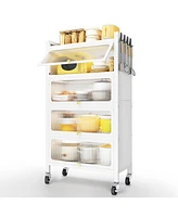 Mega Casa 4 Door Accent Cabinet, 5 Tier Kitchen Organizer Shelf