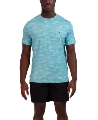 Spyder Men's Camo Printed Jersey Short Sleeve Rash Guard T-Shirt
