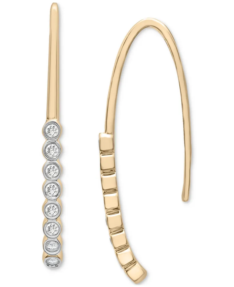Wrapped Diamond Threader Earrings (1/6 ct. t.w.) in 14k Gold, Created for Macy's