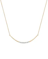 Wrapped Diamond Curved Bar Statement Necklace (1/4 ct. t.w.) in 14k Gold, 15" + 2" extender, Created for Macy's