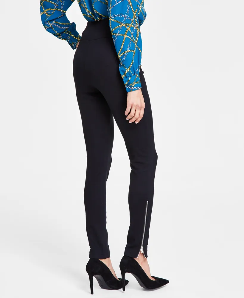 I.n.c. International Concepts Women's Zipper-Hem Ponte-Knit Skinny Pants, Created for Macy's