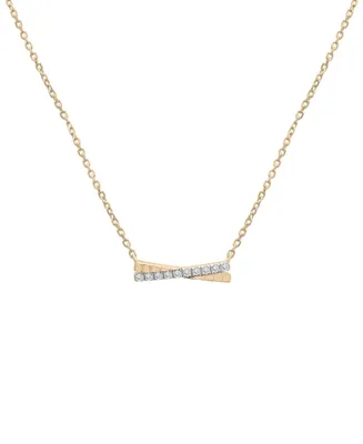 Audrey by Aurate Diamond Crisscross Bar 18" Pendant Necklace (1/10 ct. t.w.) in Gold Vermeil, Created for Macy's