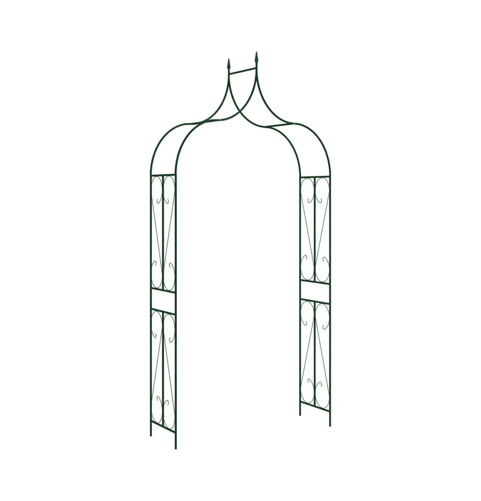 vidaXL Garden Arch Dark Green 47.2"x15"x101.6" Iron