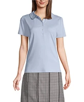 Lands' End Women's Short Sleeve Peter Pan Collar Polo Shirt