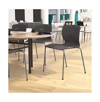 Emma+Oliver Arcana Series Set Of 5 Heavy Duty 770 Lb. Capacity Ergonomic Polypropylene Stack Chair With Lumbar Support And Steel Frame