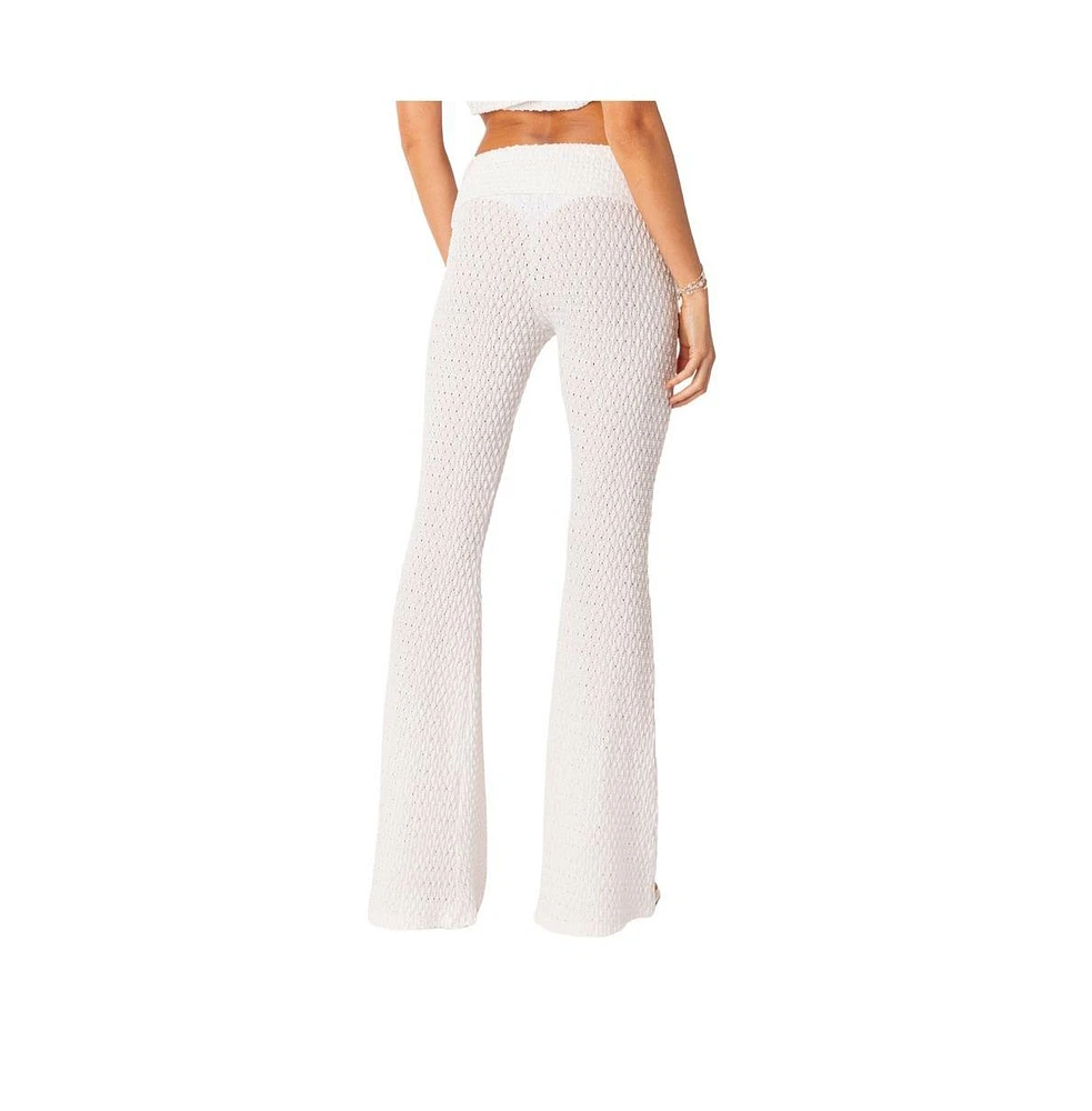 Women's Amalia Textured Knit Fold Over Pants