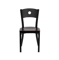 Emma+Oliver Circle Back Metal Restaurant Dining Chair