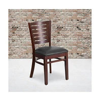 2 Pack Slat Back Wooden Restaurant Chair