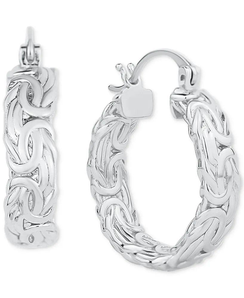 And Now This Byzantine Texture Small Hoop Earrings, 0.98"