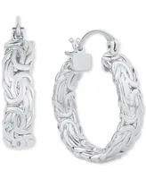 And Now This Byzantine Texture Small Hoop Earrings, 0.98"