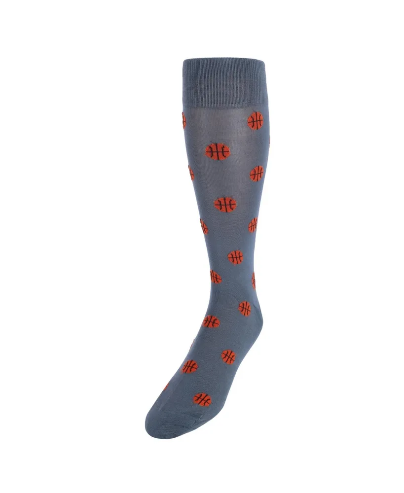 Trafalgar Three Point Shot Basketball Novelty Mercerized Cotton Mid-Calf Socks