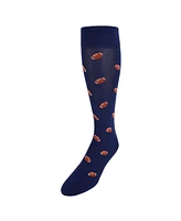 Trafalgar Men's Touchdown Football Novelty Mercerized Cotton Mid-Calf Socks