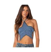 Women's Starlet Studded Denim Crop Top