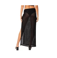 Women's Lucea Lace Up Sheer Knit Maxi Skirt