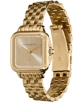 Olivia Burton Women's Soft Square Gold-Tone Stainless Steel Bracelet Watch 28mm