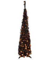 4' Fall Harvest Pop Up Artificial Thanksgiving Tree with Pumpkins