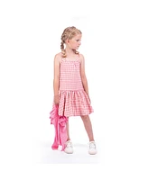 Imoga Collection Little Girls Nova Punch Check and Tie Tye Dress