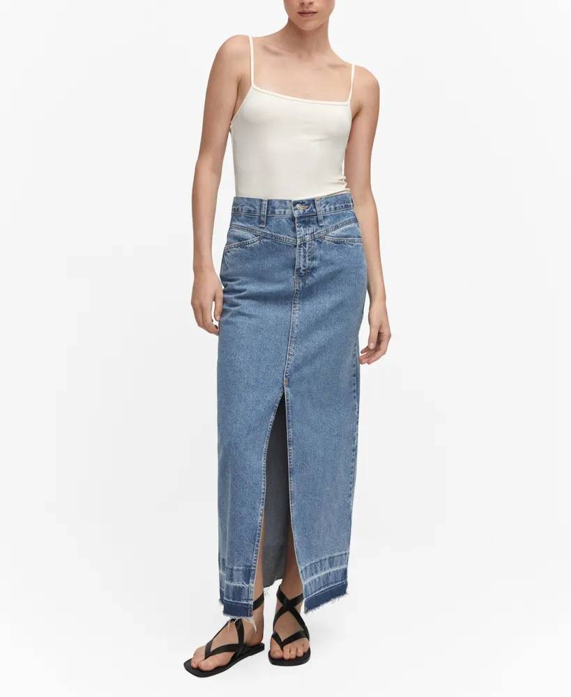 Mango Women's Denim Long Skirt