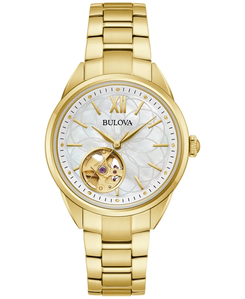 Bulova Women's Automatic Classic Sutton Gold-Tone Stainless Steel Bracelet Watch 35mm