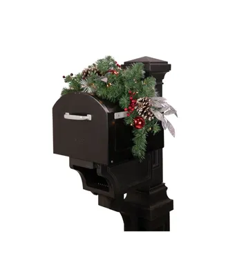 36" Pre-Lit Decorated Artificial Pine Christmas Mailbox Swag