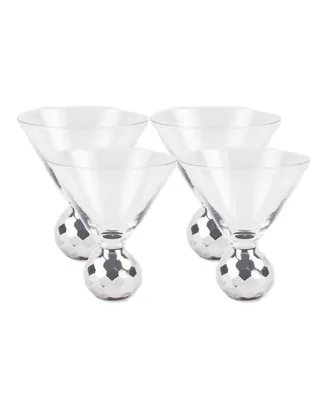 8 Oak Lane Glass Disco Martini, 4 Piece Set