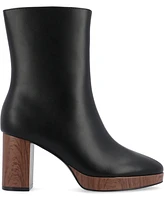 Journee Collection Women's Romer Center Seam Platform Block Heel Booties