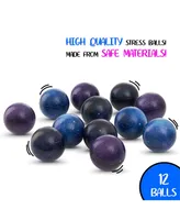 Neliblu 2.5 Inch Stress Balls for Kids and Adults - Outer Space Starlight Galaxy Design in Breathtaking Colors