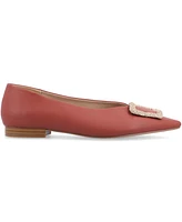 Journee Collection Women's Elowen Tru Comfort Foam Slip On Slim Squared Off Pointed Toe Flats