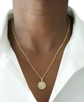 Audrey by Aurate Diamond Capricorn Disc 18" Pendant Necklace (1/10 ct. t.w.) in Gold Vermeil, Created for Macy's