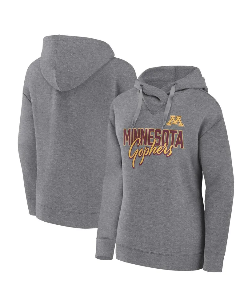 Women's Fanatics Heather Gray Minnesota Golden Gophers Script Favorite Pullover Hoodie