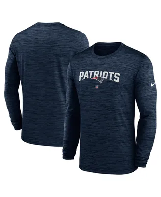 Men's Nike Navy New England Patriots Sideline Team Velocity Performance Long Sleeve T-shirt