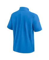 Men's Nike Powder Blue Los Angeles Chargers Sideline Coach Short Sleeve Hoodie Quarter-Zip Jacket