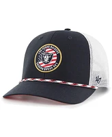 Men's '47 Brand Navy, White Las Vegas Raiders Union Patch Trucker Adjustable Hat